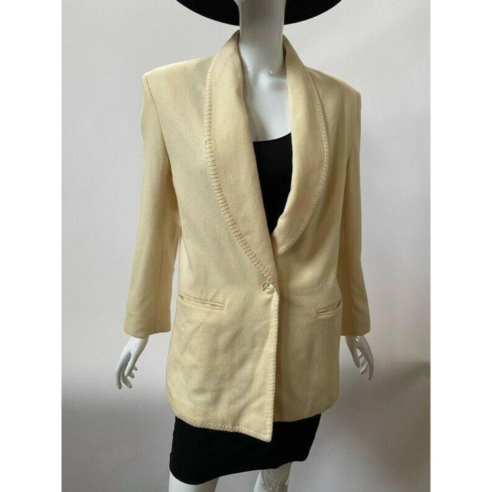 Dumas Womens Suit Jacket Blazer Beige 100% Wool